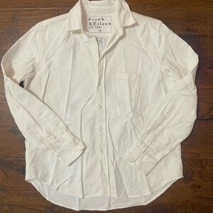 Frank & Eileen women’s white button up long sleeve collared shirt size XS